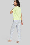 Zivame Optics Fun Knit Cotton Pyjama Set - Forever Blue — thumbnail 3